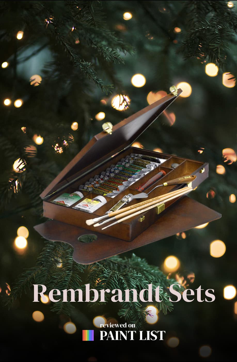 A wooden boxed painter's set