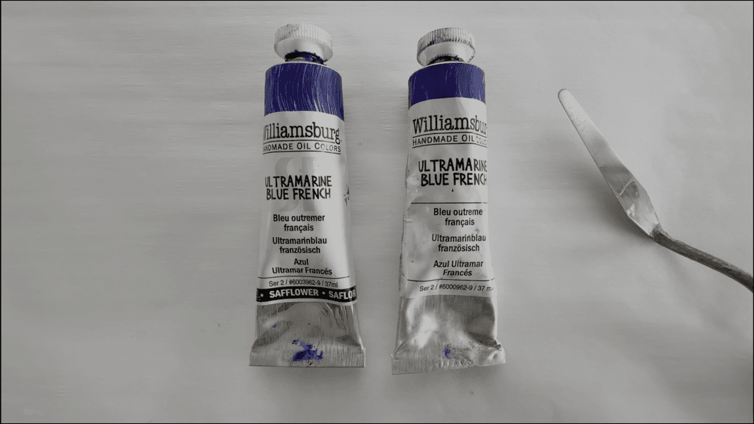 Two tubes of Williamsburg Paint. The pigment is the same but the binding oil is different.