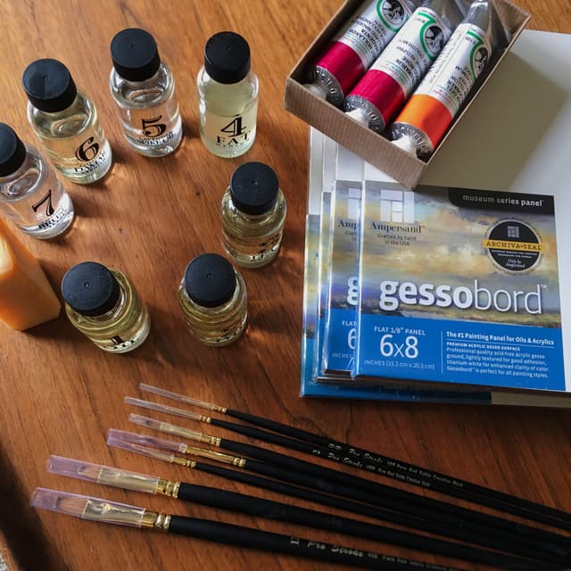 Studying oil paint chemistry and binding oils 3